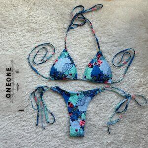 NWT OneOne Swimwear Bikini Set Flutter Fancy Blue Butterfly Ariel Ladybugs Cute